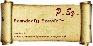 Prandorfy Szevér névjegykártya